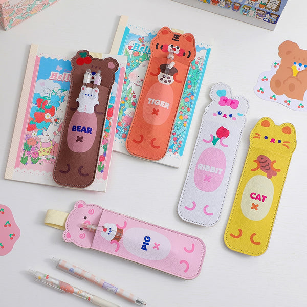Notebook Pencil Case [ Yellow Cat ] With Elastic Strap By Milkjoy