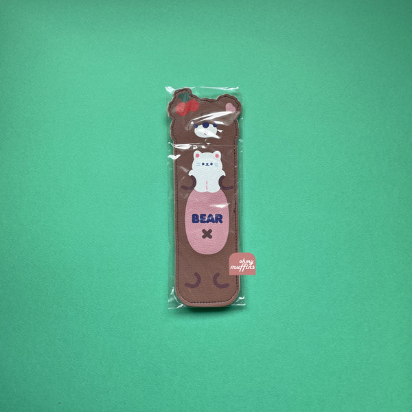 Notebook Pencil Case [ Brown Bear ] With Elastic Strap By Milkjoy