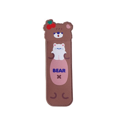 Notebook Pencil Case [ Brown Bear ] With Elastic Strap By Milkjoy