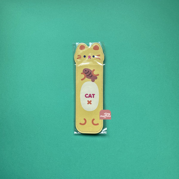 Notebook Pencil Case [ Yellow Cat ] With Elastic Strap By Milkjoy