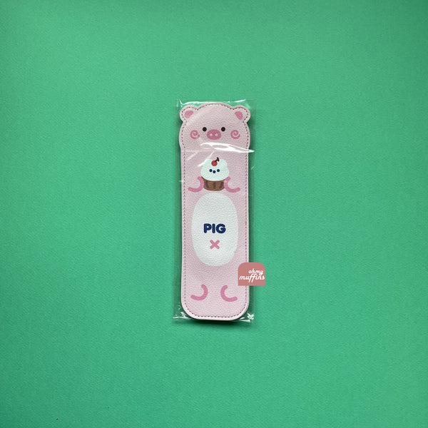 Notebook Pencil Case [ Pink Pig ] With Elastic Strap By Milkjoy
