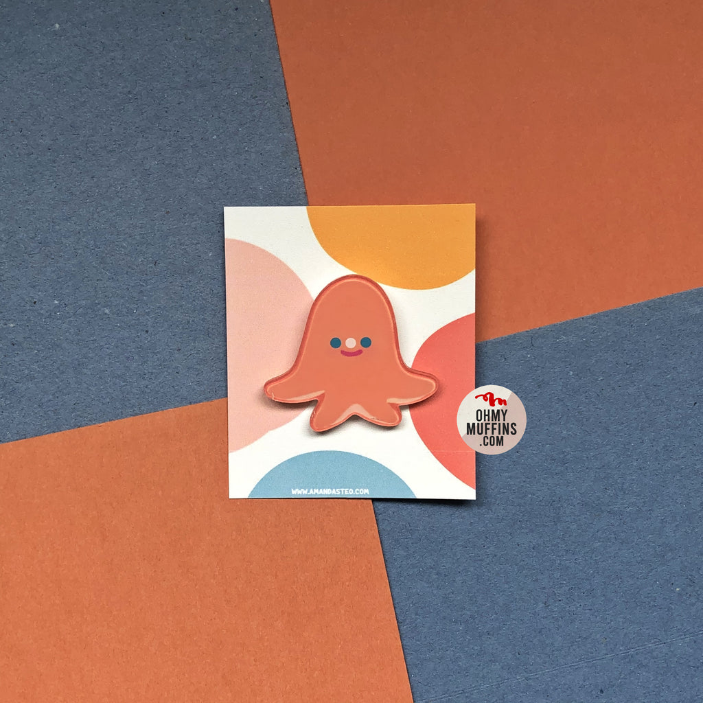 Burger Friends [Octopus] Acrylic Pin