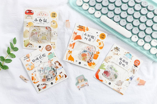 Animal [Cat Backyard] Deco Stickers Pack