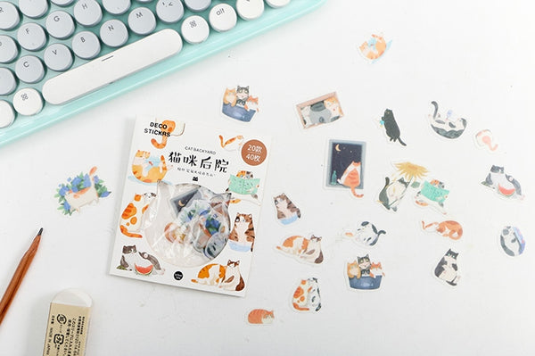 Animal [Cat Backyard] Deco Stickers Pack