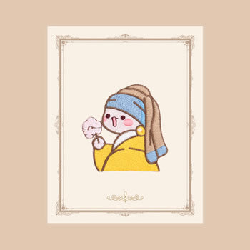 Painting Girl [Girl With A Pearl Earring] Embroidered Sticker & Iron-On Patch