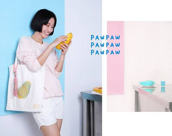 Fruit Papaya Tote Bag By 小野 Xaoye