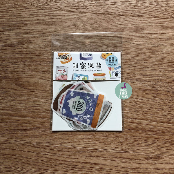 Pattern Bottles Cans Deco Stickers Pack