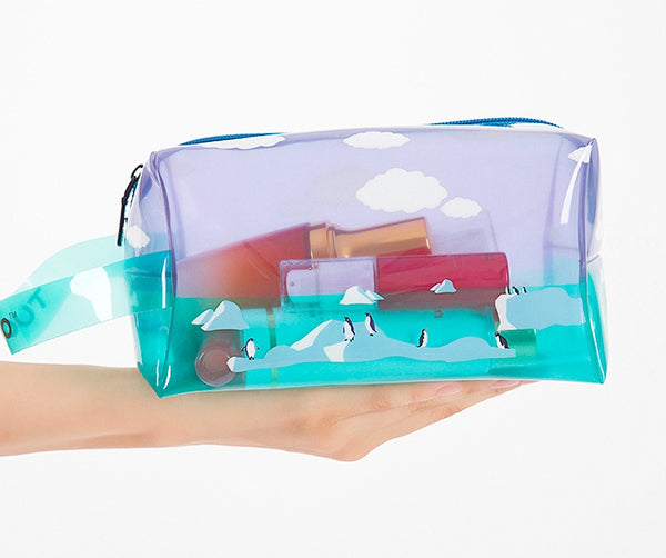 Transparent Penguin Box Pouch With Strap By TUOUO
