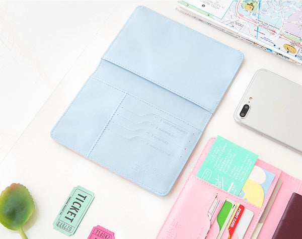 Dolly Girl [Blue Peach] Passport Cover Holder By Milkjoy