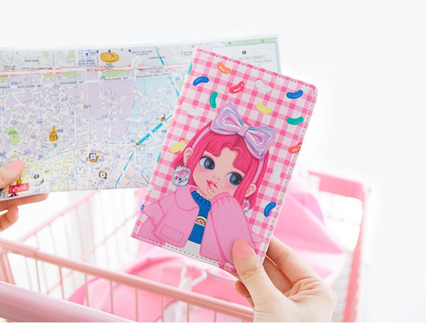 Dolly Girl [Pink Candy] Passport Cover Holder By Milkjoy
