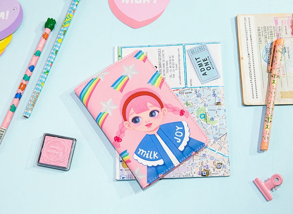 Dolly Girl [Pink Rainbow] Passport Cover Holder By Milkjoy
