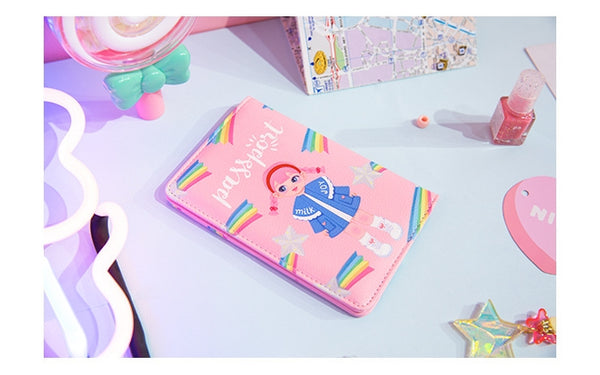 Dolly Girl [Pink Rainbow] Passport Cover Holder By Milkjoy