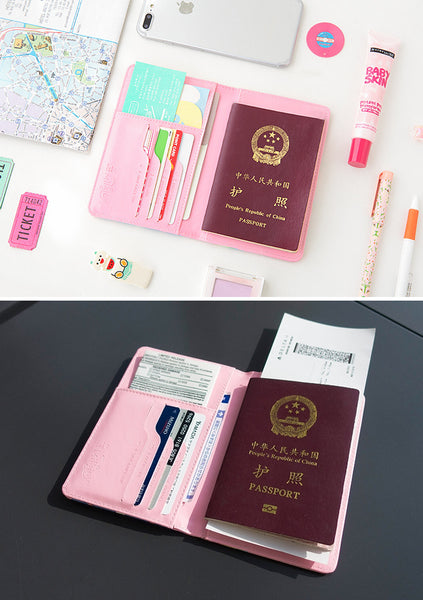 Dolly Girl [Pink Rainbow] Passport Cover Holder By Milkjoy