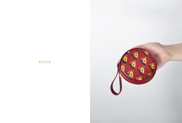 Pixel Food Pizza Red Coin Pouch by Kiitos Life