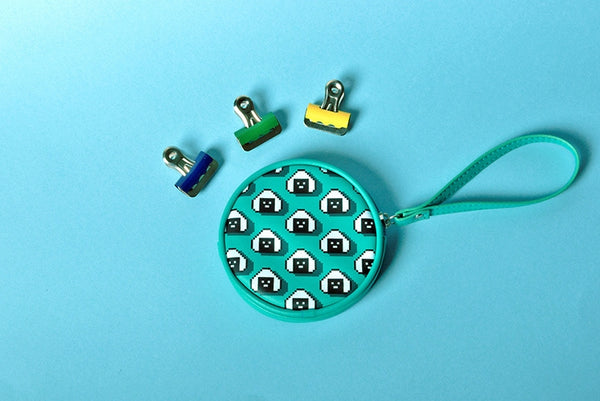 Pixel Food Rice Roll Coin Green Pouch by Kiitos Life