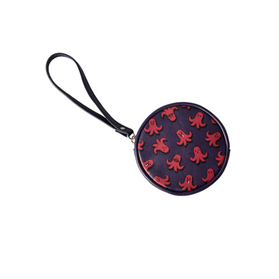 Pixel Food Small Octopus Purple Coin Pouch by Kiitos Life