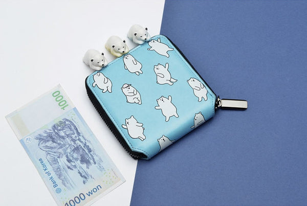 Animal [Polar Bear] Short Wallet By Kiitos Life