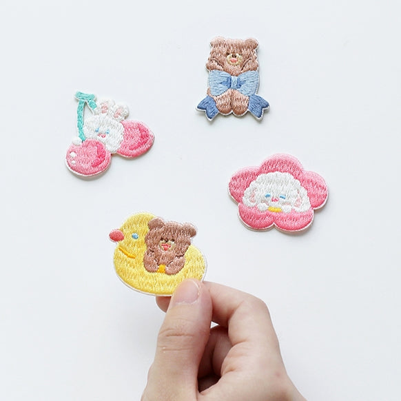 Rainbow Dream [Ribbon Bear] Embroidered Sticker Patch