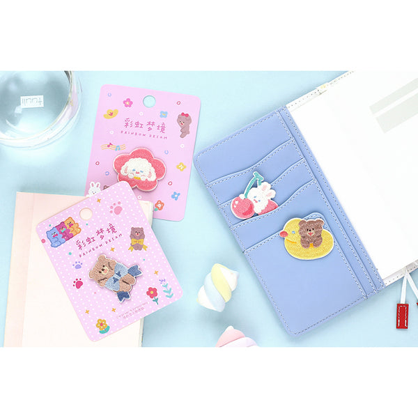 Rainbow Dream [Ribbon Bear] Embroidered Sticker Patch