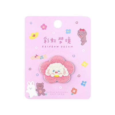 Rainbow Dream Flower Rabbit Embroidered Sticker & Iron-On Patch