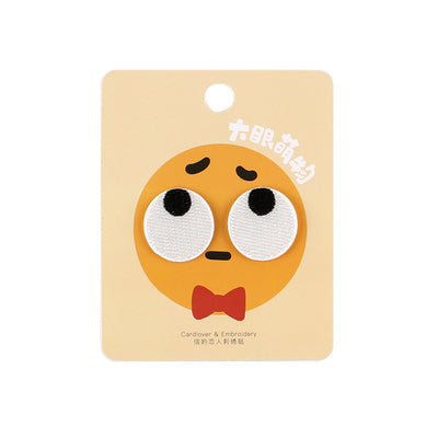 Wink Eye Roll Eyes Embroidered Sticker & Iron-On Patch