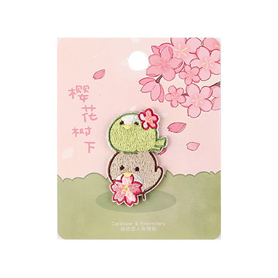 Sakura Animals Birds Embroidered Sticker Patch