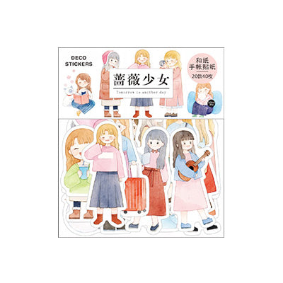 Sakura Rose Girl Stickers Pack