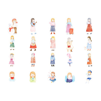 Sakura Rose Girl Stickers Pack