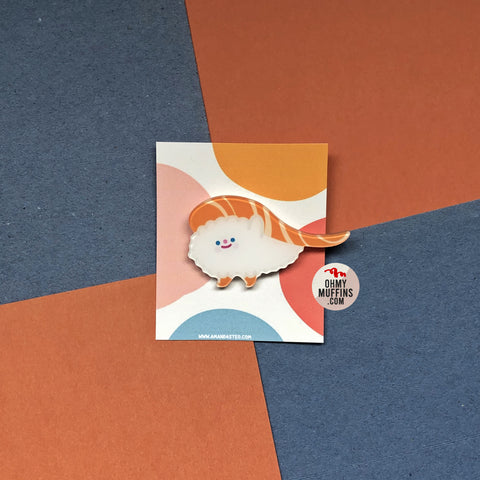 Burger Friends [Salmon Sushi] Acrylic Pin