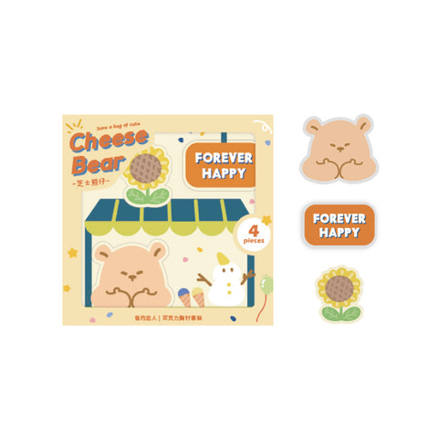 Save A Bag Of Cute [Cheese Bear] Acrylic [Set of 3] Pins