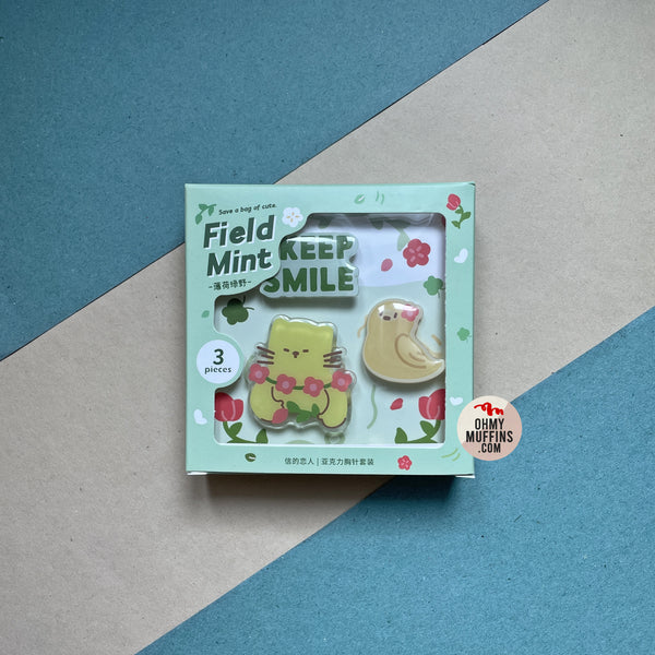 Save A Bag Of Cute [Field Mint] Acrylic [Set of 3] Pins
