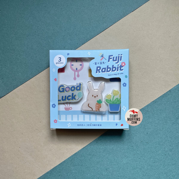 Save A Bag Of Cute [Fuji Rabbit] Acrylic [Set of 3] Pins