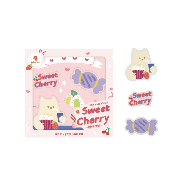 Save A Bag Of Cute [Sweet Cherry] Acrylic [Set of 3] Pins