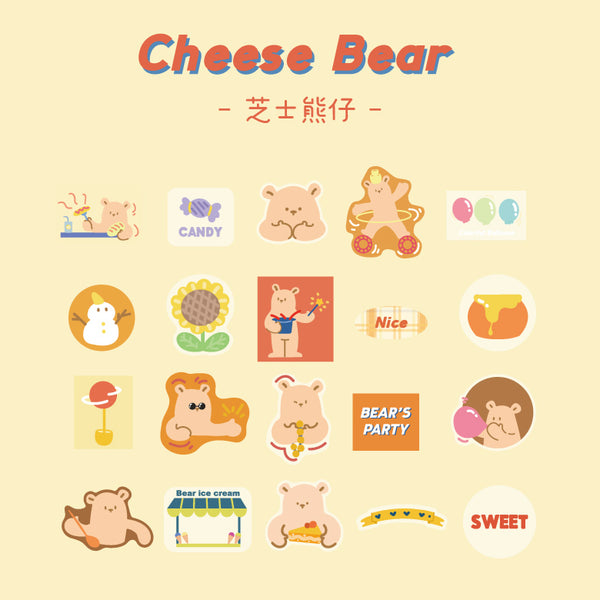 Save A Bag Of Cute [Cheese Bear] Stickers Pack