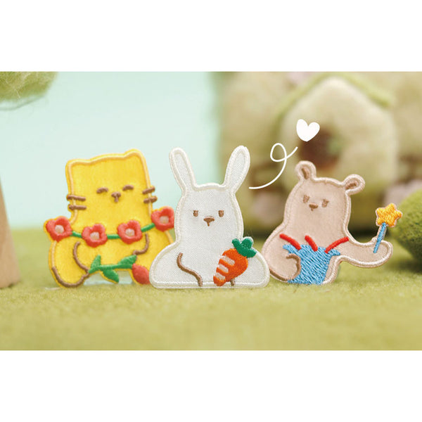 Save A Bag Of Cute [Flower Cat] Embroidered Sticker & Iron-On Patch