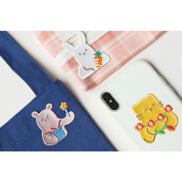 Save A Bag Of Cute [Flower Cat] Embroidered Sticker & Iron-On Patch