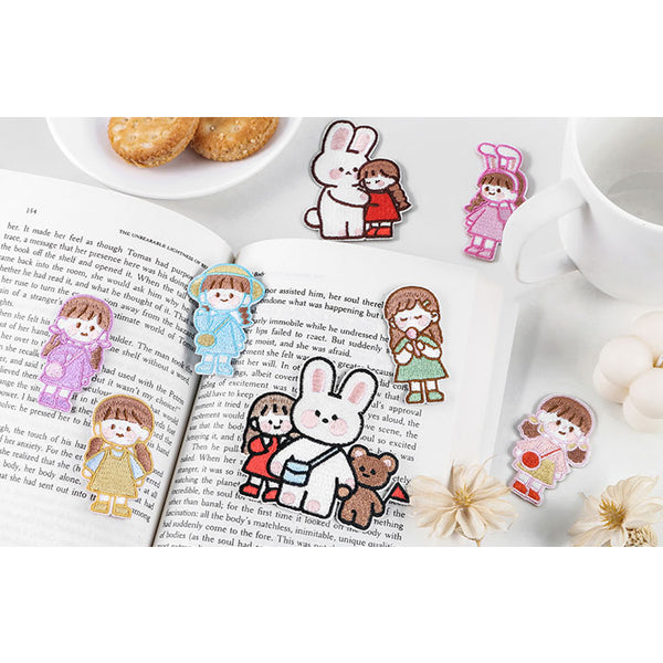 School Girl [Purple Girl] Embroidered Sticker & Iron-On Patch