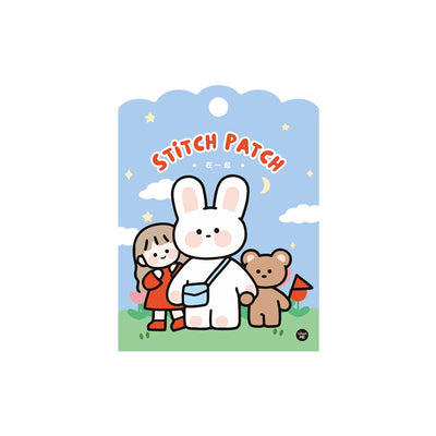 School Girl [Girl Bunny Bear] Embroidered Sticker & Iron-On Patch