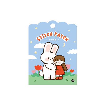 School Girl [Girl Bunny Hug] Embroidered Sticker & Iron-On Patch