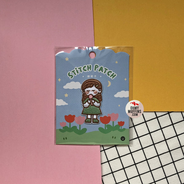 School Girl [Green Girl] Embroidered Sticker & Iron-On Patch