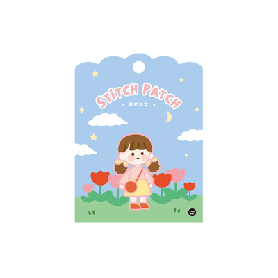 School Girl [Pink Girl] Embroidered Sticker & Iron-On Patch