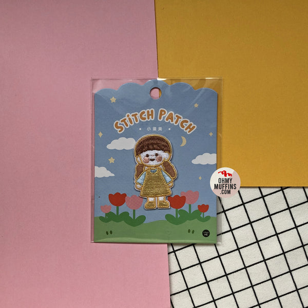 School Girl [Yellow Girl] Embroidered Sticker & Iron-On Patch