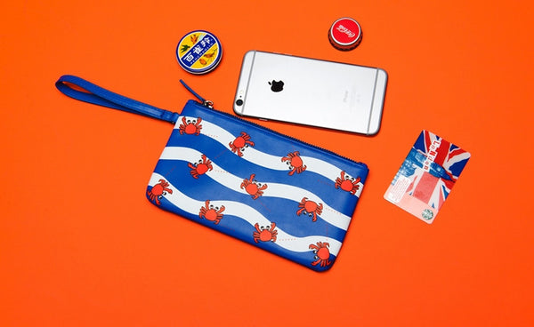 Crab Fun At The Sea Flat Case Pouch By Kiitos Life
