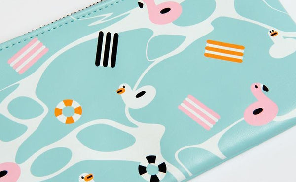Fun At The Sea [Swimming Ring] Flat Case Pouch By Kiitos Life