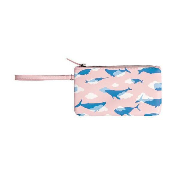Fun At The Sea Whale Pink Flat Case Pouch By Kiitos Life