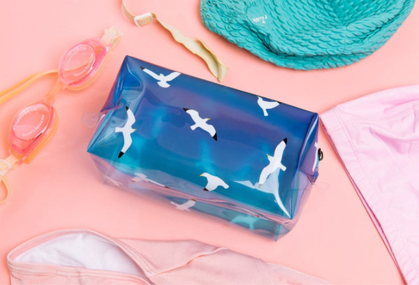 Fun At The Sea Seagull Transparent Pouch By Kiitos Life