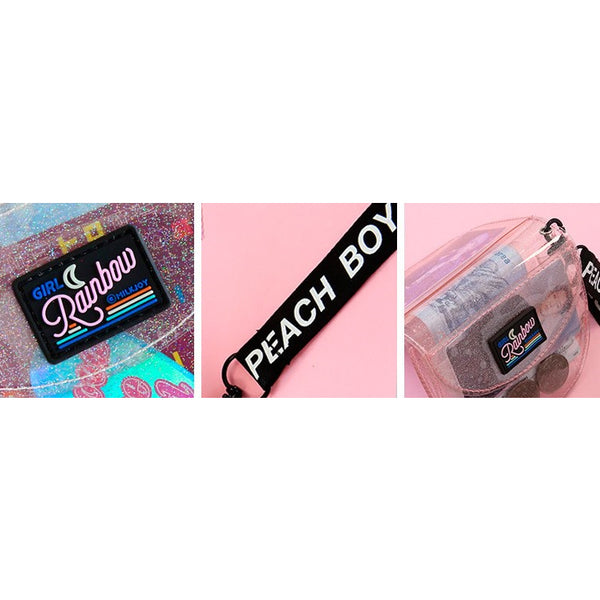 Secret Sparkle Jelly [White] Semi Circle Transparent Wallet By Milkjoy