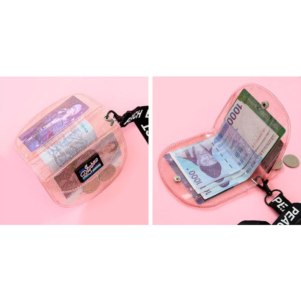 Secret Sparkle Jelly [Purple] Semi Circle Transparent Wallet By Milkjoy