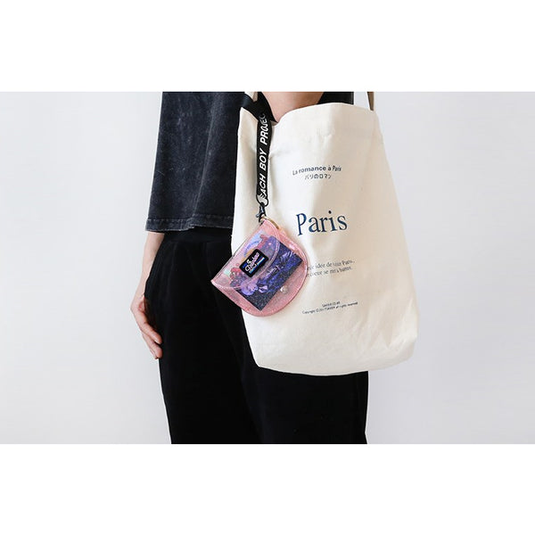 Secret Sparkle Jelly [Pink] Semi Circle Transparent Wallet By Milkjoy