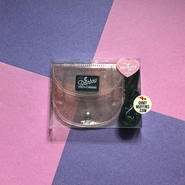 Secret Sparkle Jelly Pink Semi Circle Transparent Wallet By Milkjoy
